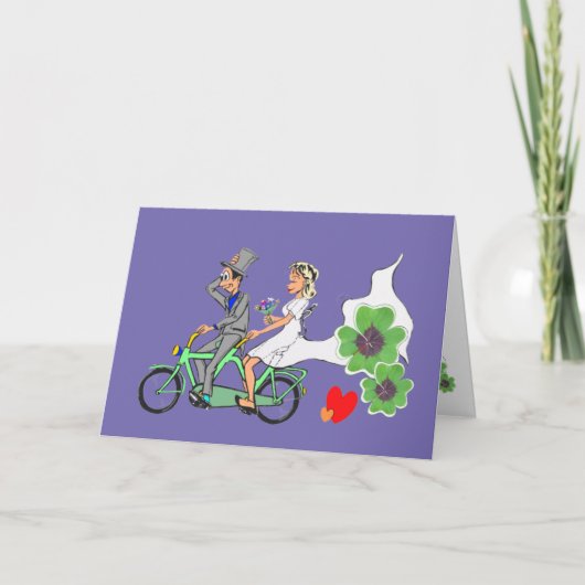 Trouwkaart met achtergrondkleur doe-het-zelf-uitno kaart (Voorkant)