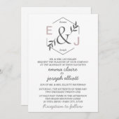 Trouwkaart met Ampersand Monogram Kaart (Voorkant / Achterkant)