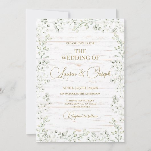 Trouwkaart met Baby's Breath Gypsophila​ Kaart (Voorkant)