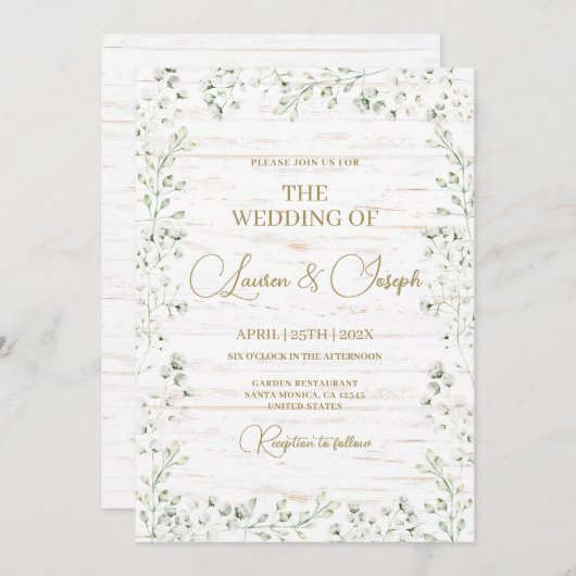 Trouwkaart met Baby's Breath Gypsophila​ Kaart (Voorkant / Achterkant)