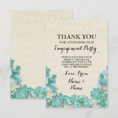 Trouwkaart met Bedankkaart Succulente Bloemen Kaart (Voorkant / Achterkant)