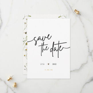 Trouwkaart met bloemen 'Save the Date' Save The Date