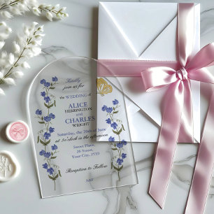 Trouwkaart met Bloemen van de Lieve Lieveheersbees Acryl Uitnodigingen
