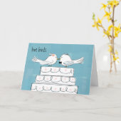 Trouwkaart met Bruid en Bruidegom Felicitaties voo Kaart (Gele Bloem)