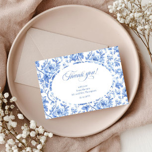 Trouwkaart met dankbetuiging in Navy Blauw Chic De Bedankkaart