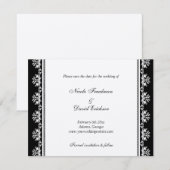 Trouwkaart met ecru zwarte filigraan rand kaart (Voorkant / Achterkant)