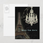 Trouwkaart met Eiffeltoren in Parijs Aankondigingskaart (Voorkant / Achterkant)