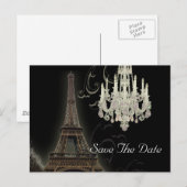 Trouwkaart met Eiffeltoren in Parijs Aankondigingskaart (Voorkant / Achterkant)