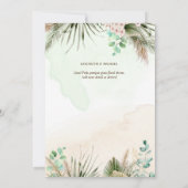 Trouwkaart met eigen tekst en bladmotief save the date (Achterkant)
