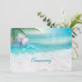 Trouwkaart met FONTEINENDE OCEAANWATEREN Save The Date (Staand voorkant)