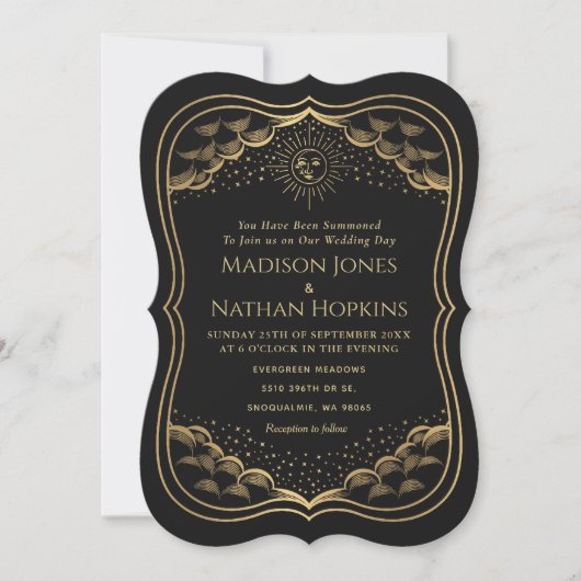 Trouwkaart met Gold Sun en Moon Tarotkaart Kaart (Voorkant)