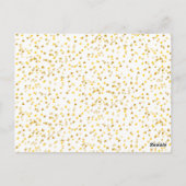 Trouwkaart met gouden harten confetti Save the Dat Briefkaart (Achterkant)