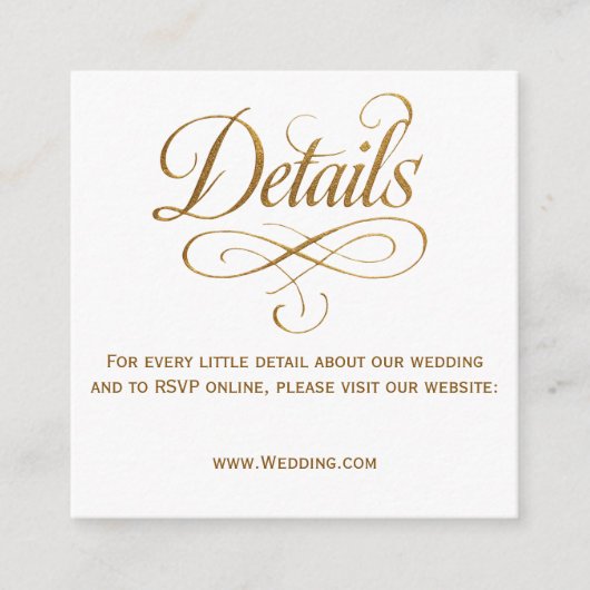 Trouwkaart met gouden kalligrafie QR-code en detai Informatiekaartje (Voorkant)