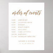 Trouwkaart met gouden kalligrafie voor het verloop poster (Voorkant)