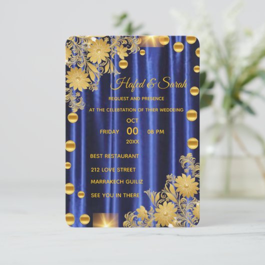 Trouwkaart met gouden spiegel, Gouden spiegel uitn Kaart (Staand voorkant)