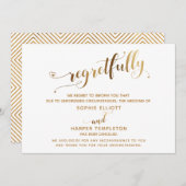 Trouwkaart met goudkalligrafie en mededeling dat h kaart (Voorkant / Achterkant)