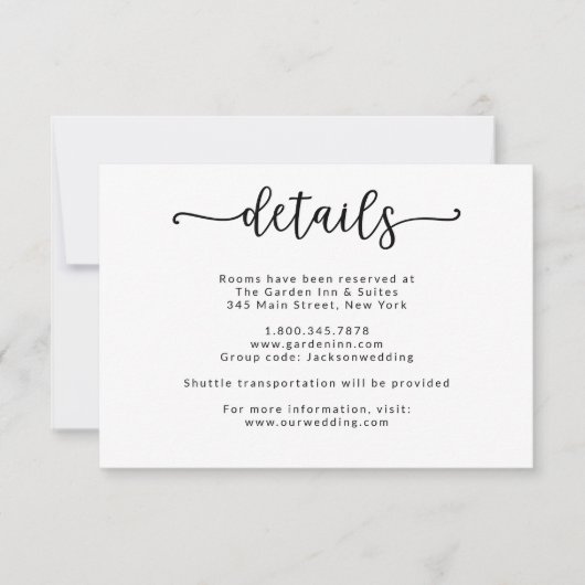 Trouwkaart met kalligrafie details kaart (Voorkant)