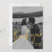 Trouwkaart met moderne foto en bedankje in smaragd aankondiging (Voorkant)