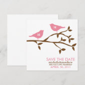 Trouwkaart met monogram van liefdesvogels kaart (Voorkant / Achterkant)