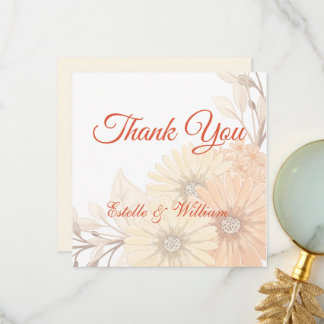 Trouwkaart met Pastelkleurig Bloemmotief Bedankkaart