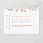 Trouwkaart met Pompoenranken Monogram Informatiekaartje (Voorkant)