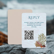 Trouwkaart met QR-code voor Living Seas