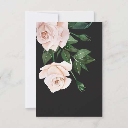 Trouwkaart met roze bloemen 'Save The Date' Kaart (Achterkant)