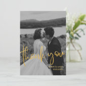 Trouwkaart met smaragdgroene gouden script moderne aankondiging (Staand voorkant)