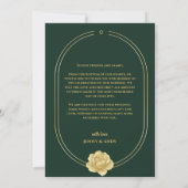Trouwkaart met smaragdgroene gouden script moderne aankondiging (Achterkant)
