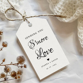Trouwkaart met 'S'more Love' Cadeaulabel