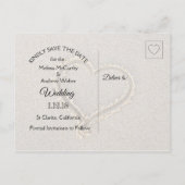 Trouwkaart met strand dollars thema 'Save the Date Aankondigingskaart (Achterkant)