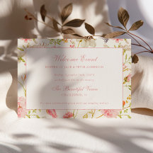 Trouwkaart met Vintage Bloemmotief