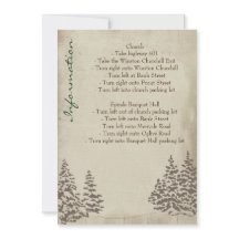 Trouwkaart met vintage groene informatie