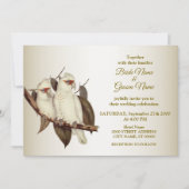 Trouwkaart met witte vogels kaart (Voorkant)