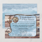 Trouwkaart na de bruiloft met anker of zeekaart kaart (Voorkant / Achterkant)
