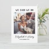 Trouwkaart na elopement kaart (Staand voorkant)