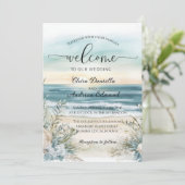 Trouwkaart Ocean Breeze Aankondiging (Staand voorkant)