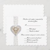 Trouwkaart-reactiekaart met eenhoorn en kant kaart (Voorkant / Achterkant)