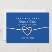 Trouwkaart Royal Blue Save The Date (Voorkant)