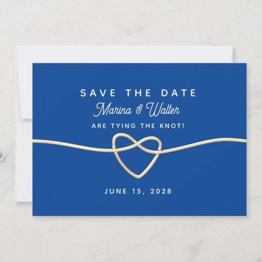 Trouwkaart Royal Blue Save The Date (Voorkant)