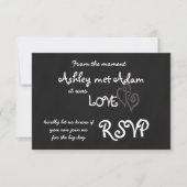 Trouwkaart RSVP | Schoolbord Romantische Liefde (Voorkant)