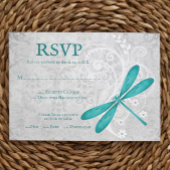 Trouwkaart RSVP Teal Libel