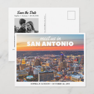 Trouwkaart San Antonio Save the Date Retro Prentbr Briefkaart