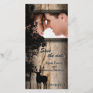 Trouwkaart Save the Date Foto Rustiek Landelijk