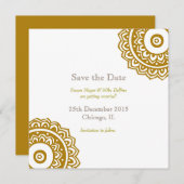 Trouwkaart save the date goud wit (Voorkant / Achterkant)