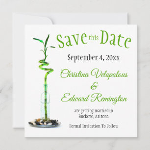 Trouwkaart Save The Date Lucky Bamboo Aankondiging