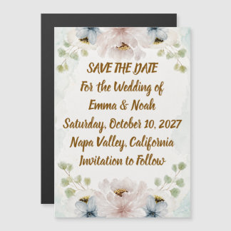 Trouwkaart 'Save the Date' met bloemen | Gepersona Magnetische Uitnodiging