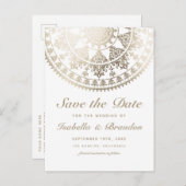 Trouwkaart Save the Date Postkaarten Goud Folie Aankondigingskaart (Voorkant / Achterkant)