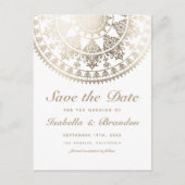 Trouwkaart Save the Date Postkaarten Goud Folie Aankondigingskaart (Voorkant)