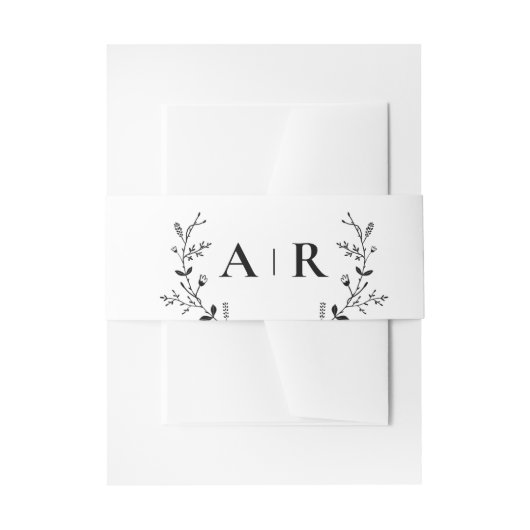 Trouwkaart Slingerende Wijnrank Scroll Uitnodigingen Wikkel (Voorkant Voorbeeld)